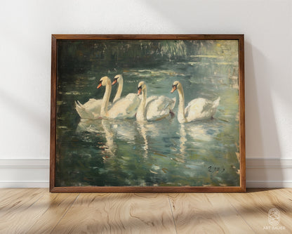 Elegant Swans in Pond | Ingall Nocturne, 2024