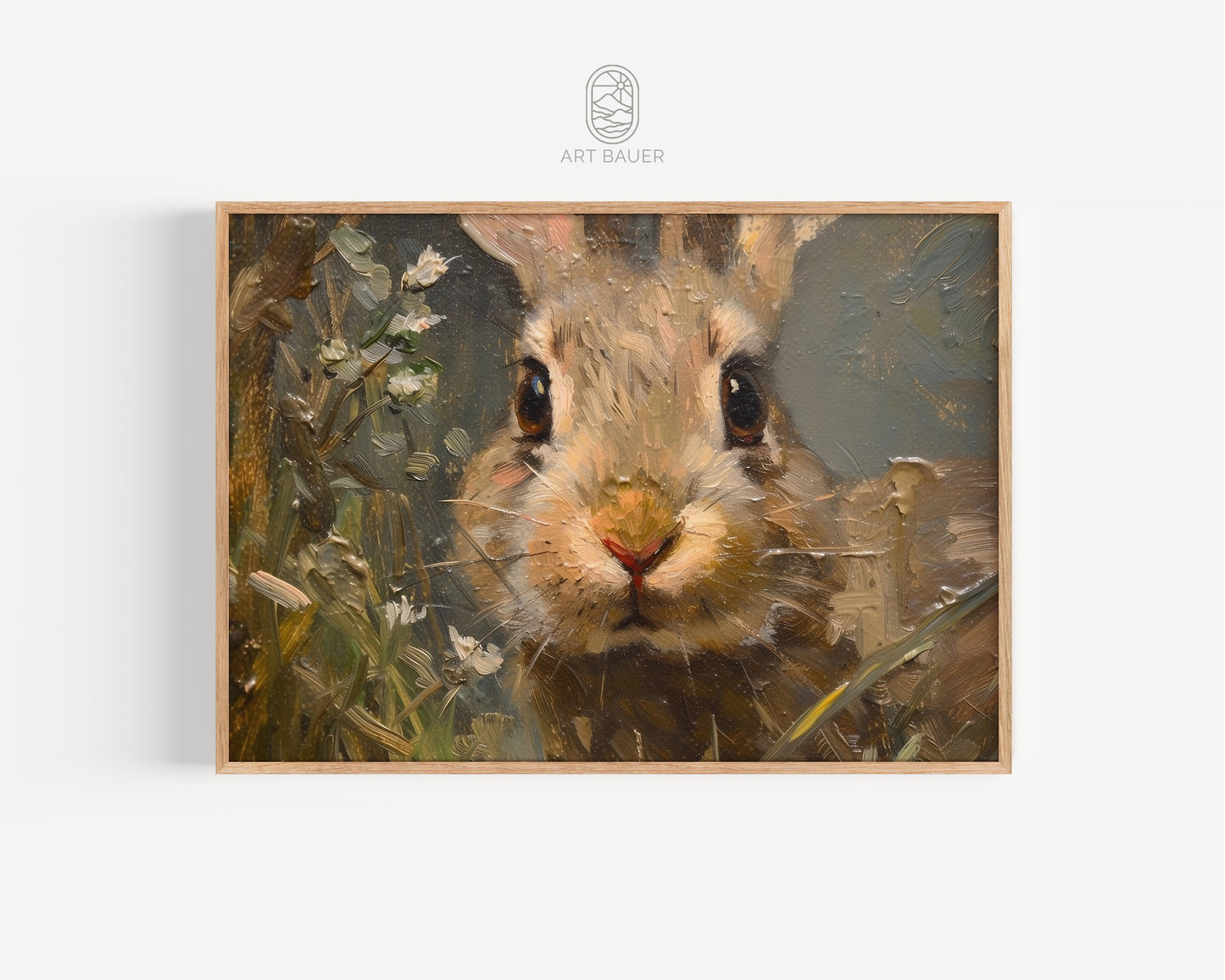 Rabbit in Flowery Meadow | Framed Print | Ingall Nocturne, 2024