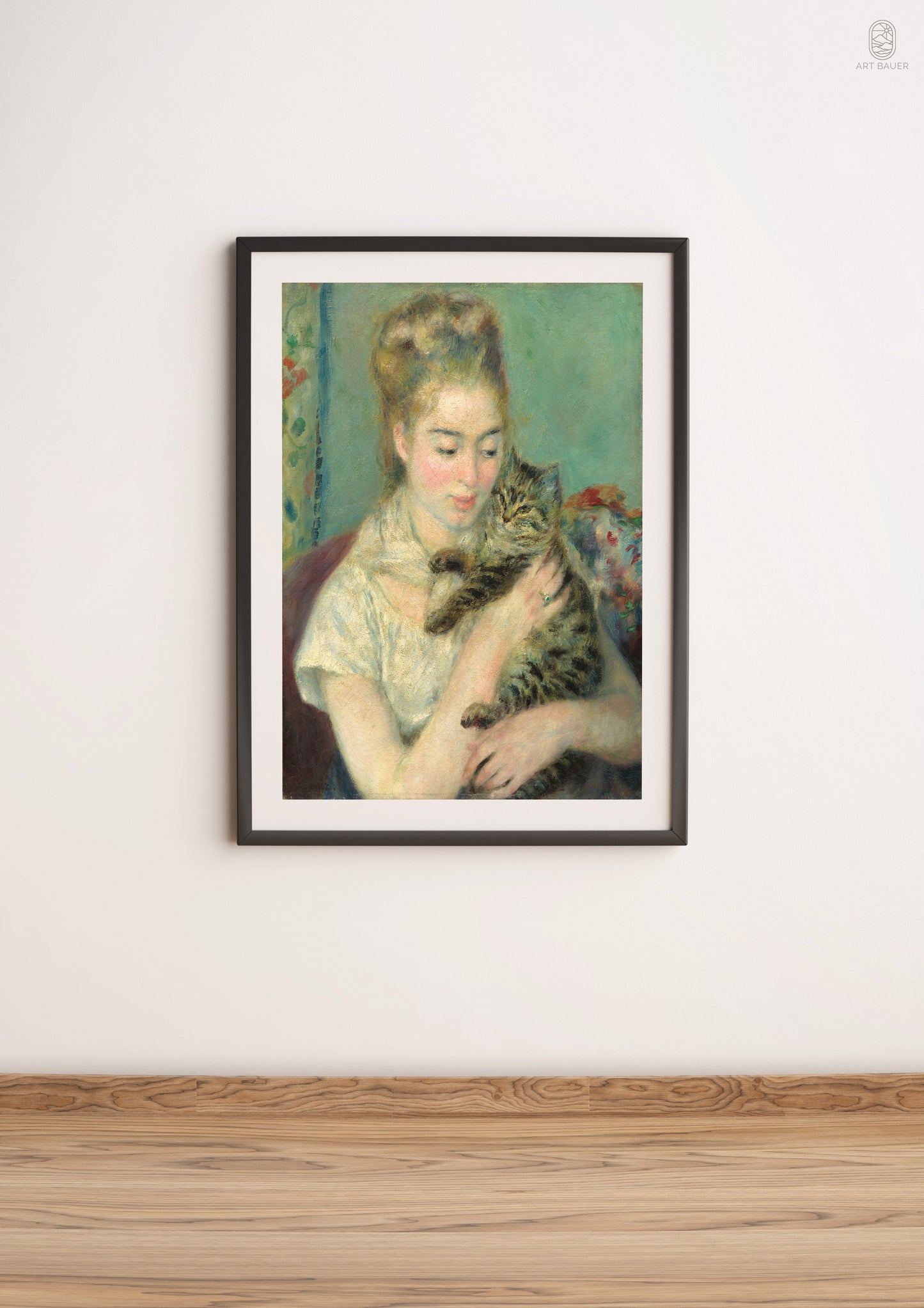 Woman with a Cat | Framed Print | Pierre-Auguste Renoir, 1875