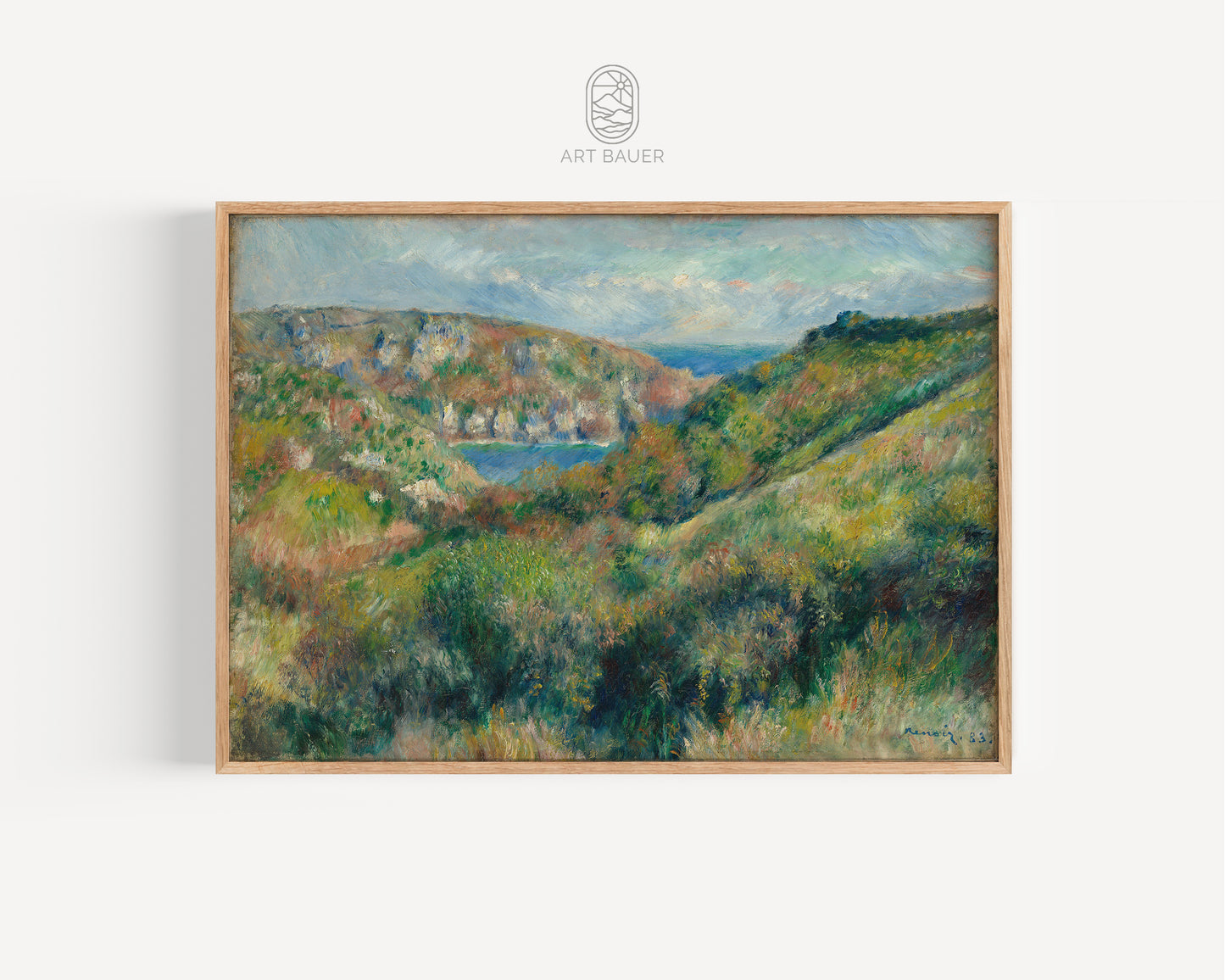 Hills around the Bay of Moulin Huet | Framed Print | Pierre-Auguste Renoir, 1883