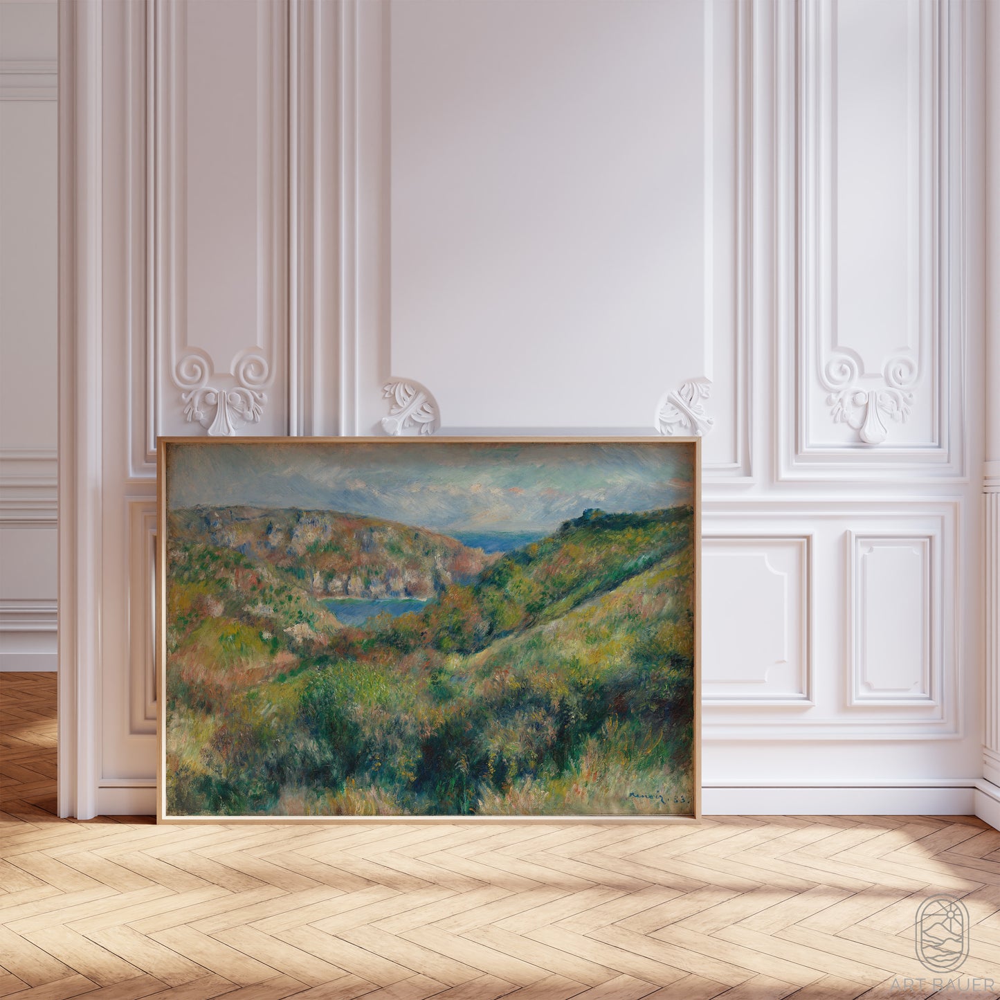 Hills around the Bay of Moulin Huet | Framed Print | Pierre-Auguste Renoir, 1883