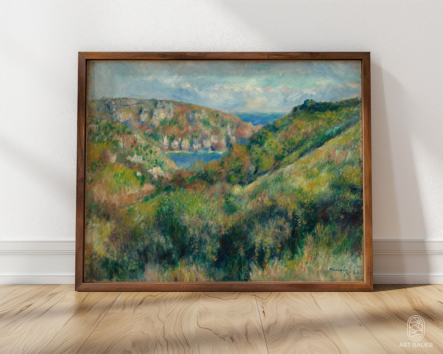 Hills around the Bay of Moulin Huet | Framed Print | Pierre-Auguste Renoir, 1883