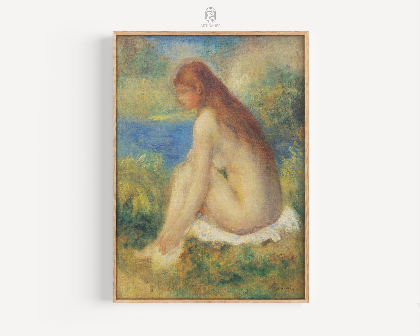 Nude Woman Sitting |  Framed Print | Pierre-Auguste Renoir, 1890