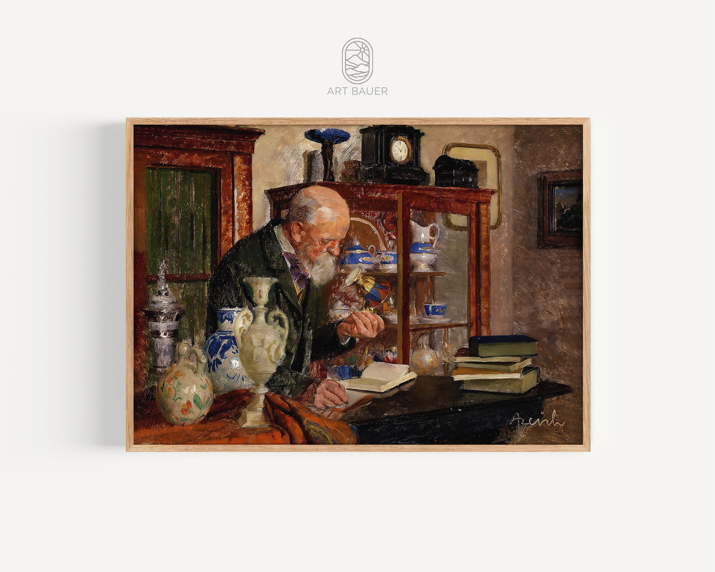 Porcelain Collector | Framed Print | Adolf Reich, 1924