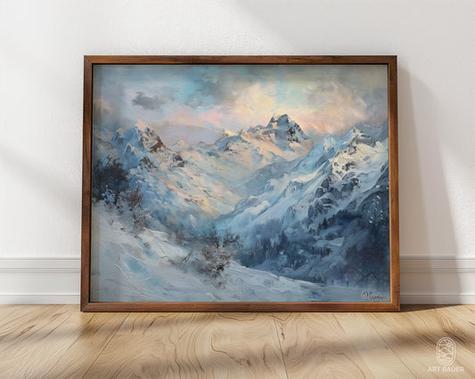 Mountains in Winter | Framed Print | Ingall Nocturne, 2024