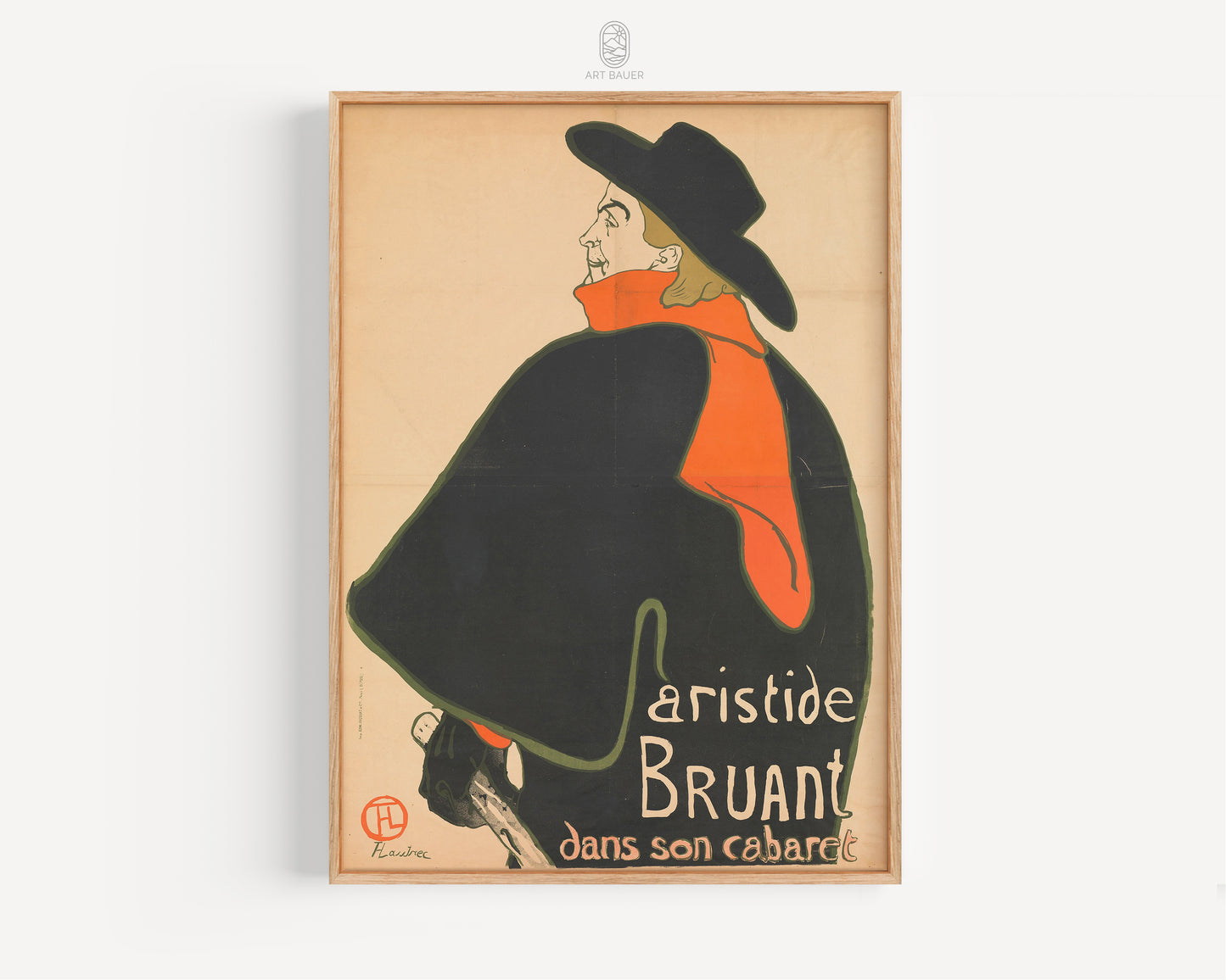 Aristide Bruant in his Cabaret | Framed Print | Toulouse-Lautrec, 1893