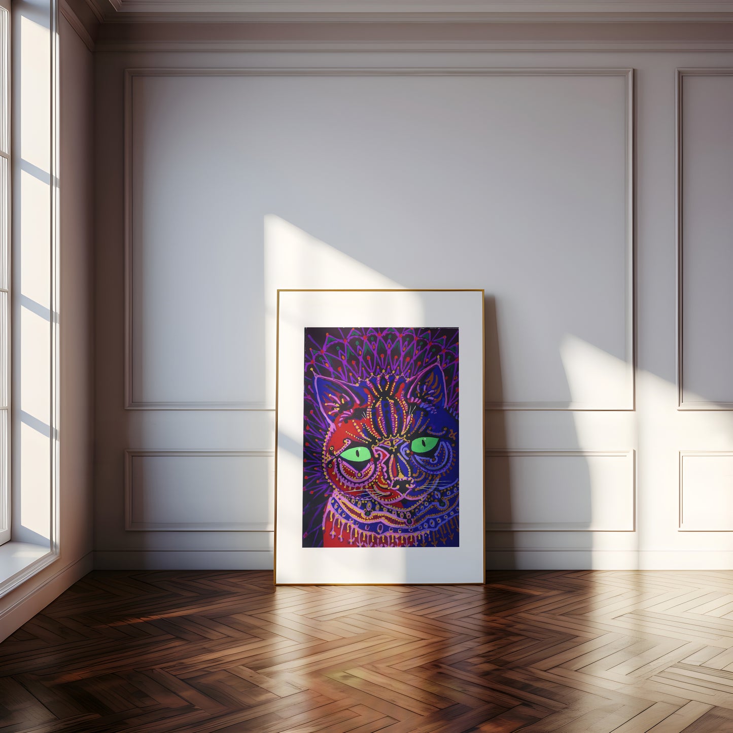 Psychedelic Night Cat | Framed Print | Louis Wain, 1930s