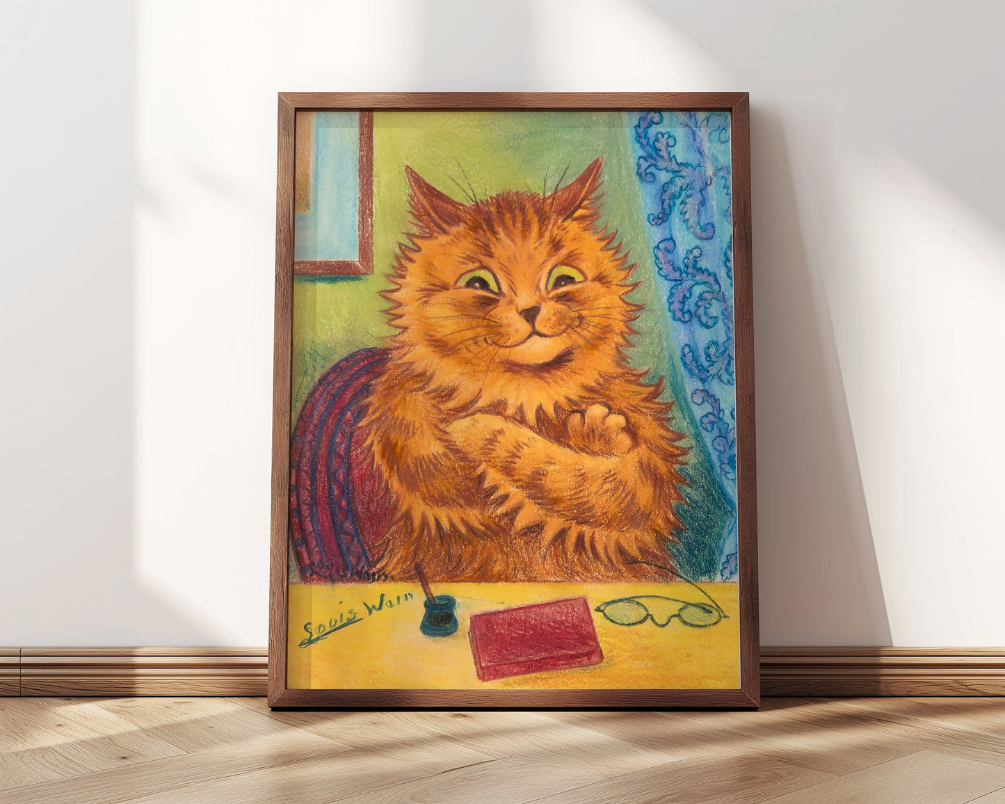 Literary Orange Cat | Framed Print | Louis Wain, 1920s