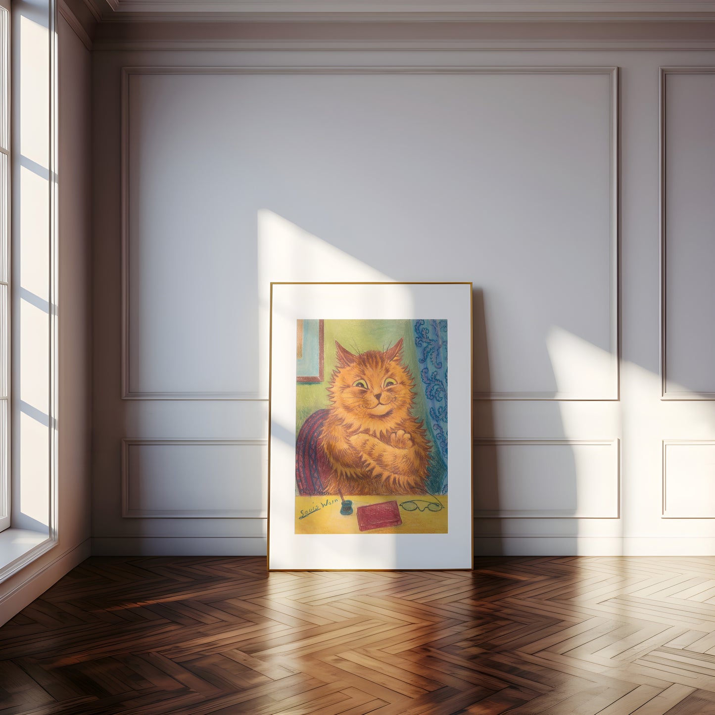 Literary Orange Cat | Framed Print | Louis Wain, 1920s