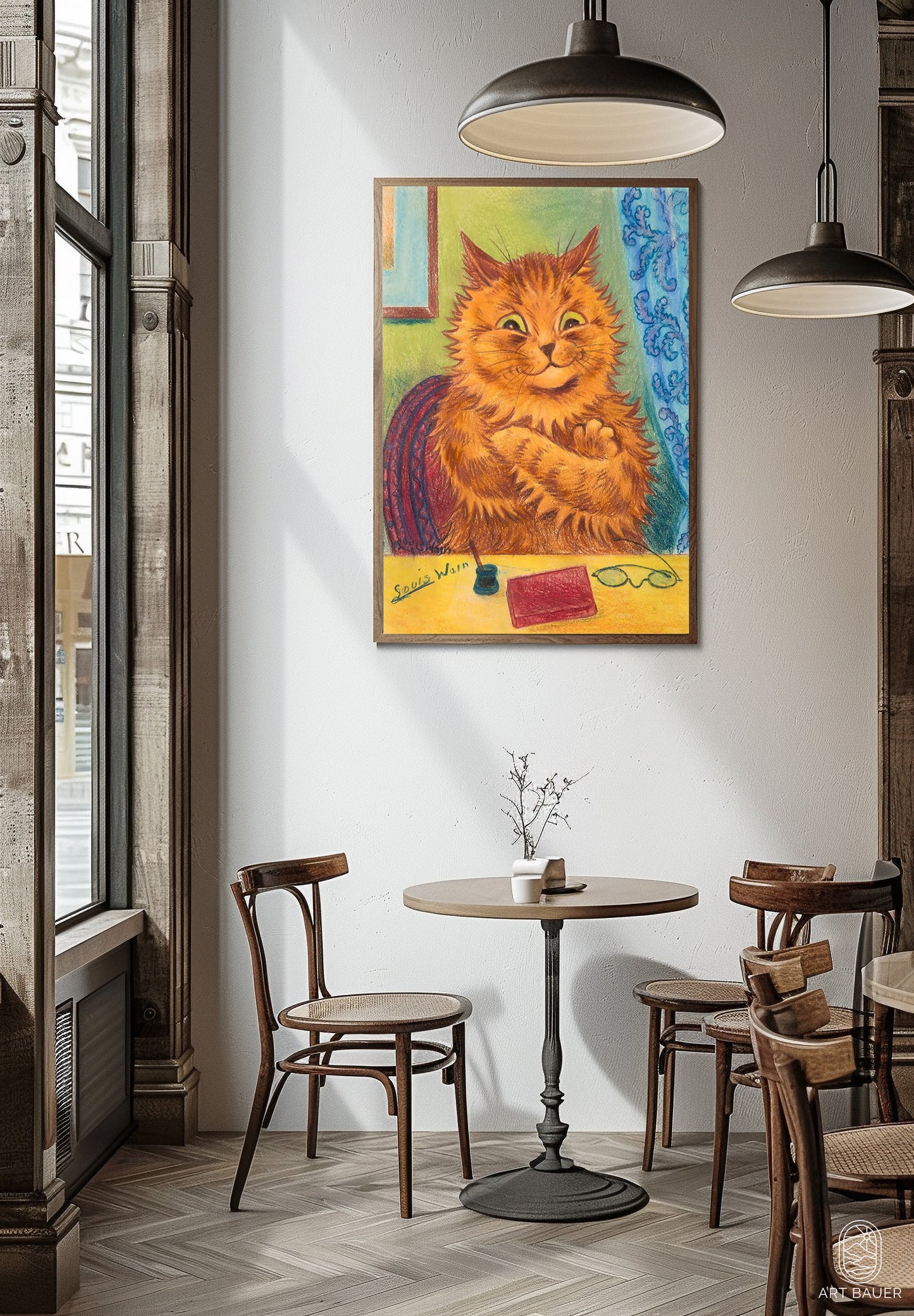 Literary Orange Cat | Framed Print | Louis Wain, 1920s