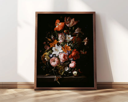 Flowers in a Glass Vase | Rachel Ruysch, 1704