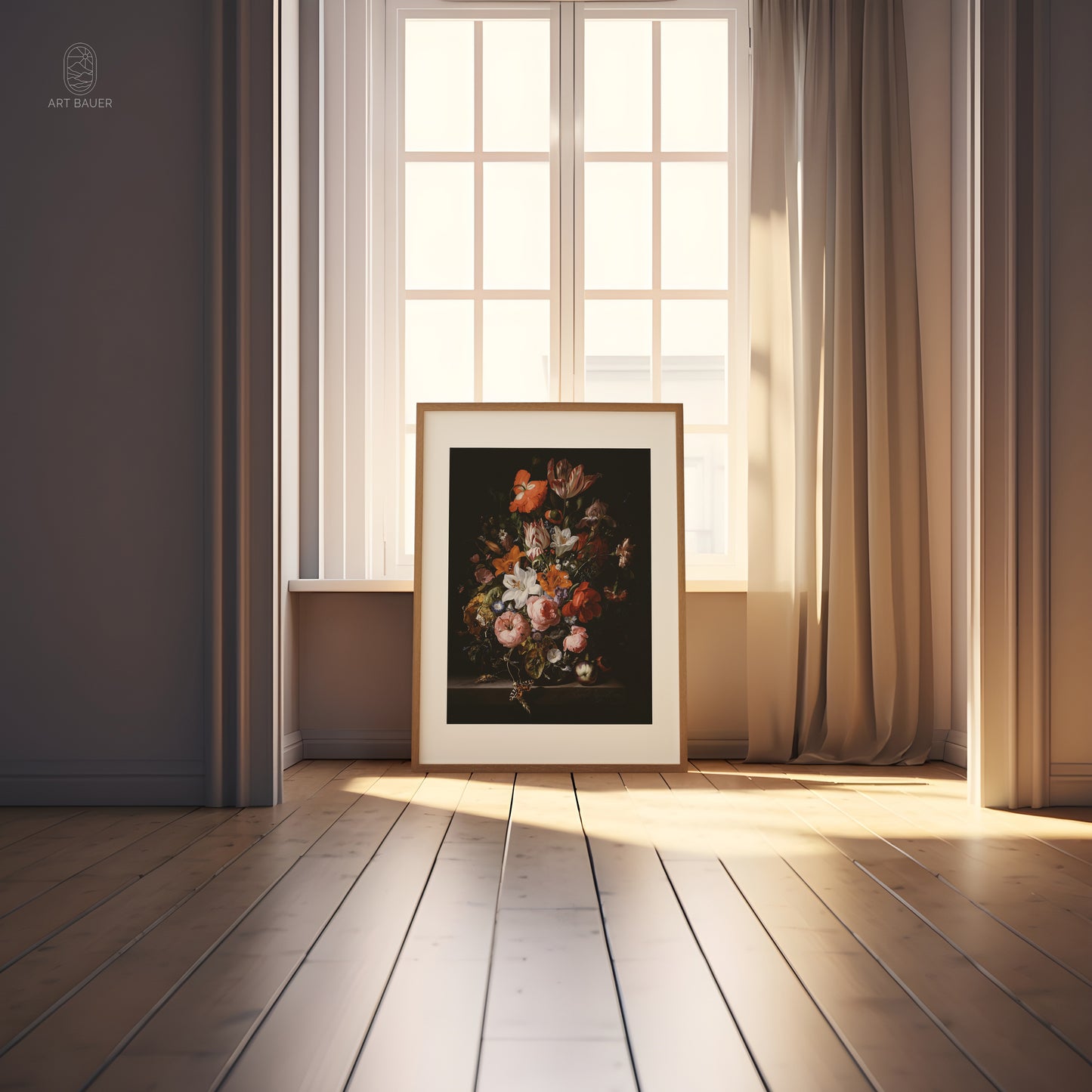 Flowers in a Glass Vase | Framed Print | Rachel Ruysch, 1704