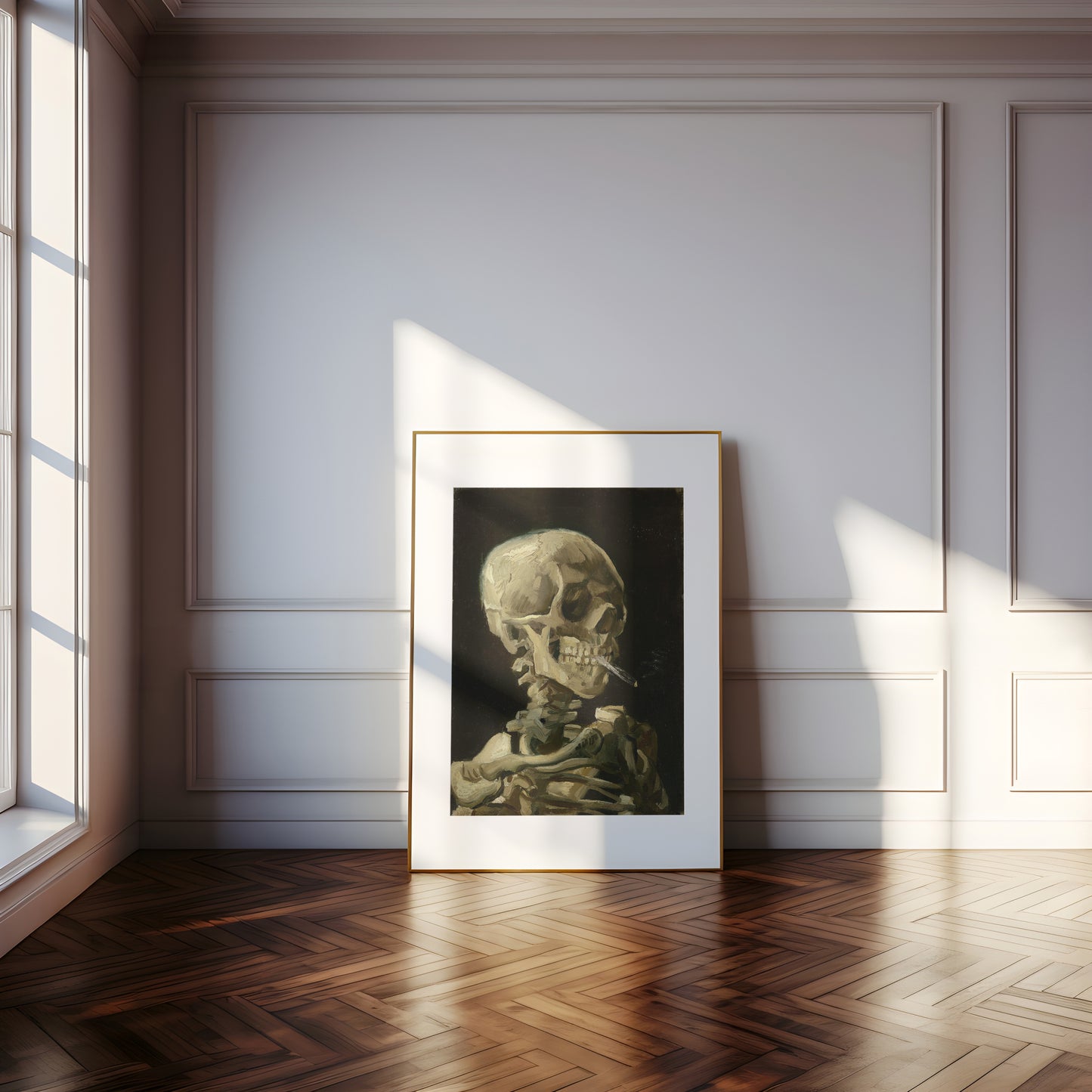 Head of a Skeleton with a Burning Cigarette | Framed Print | Vincent van Gogh, 1886