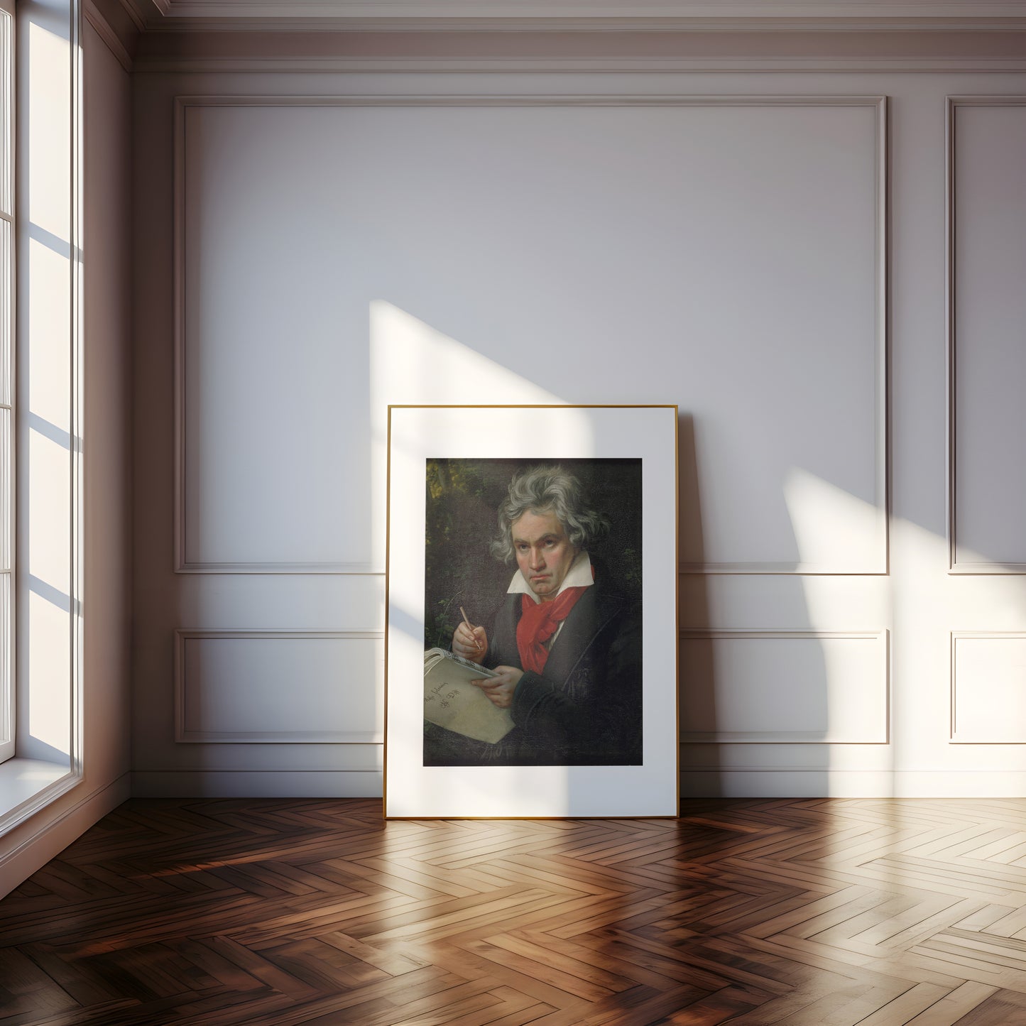 Beethoven with Manuscript of Missa Solemnis | Framed Print | Joseph Karl Stieler, 1820