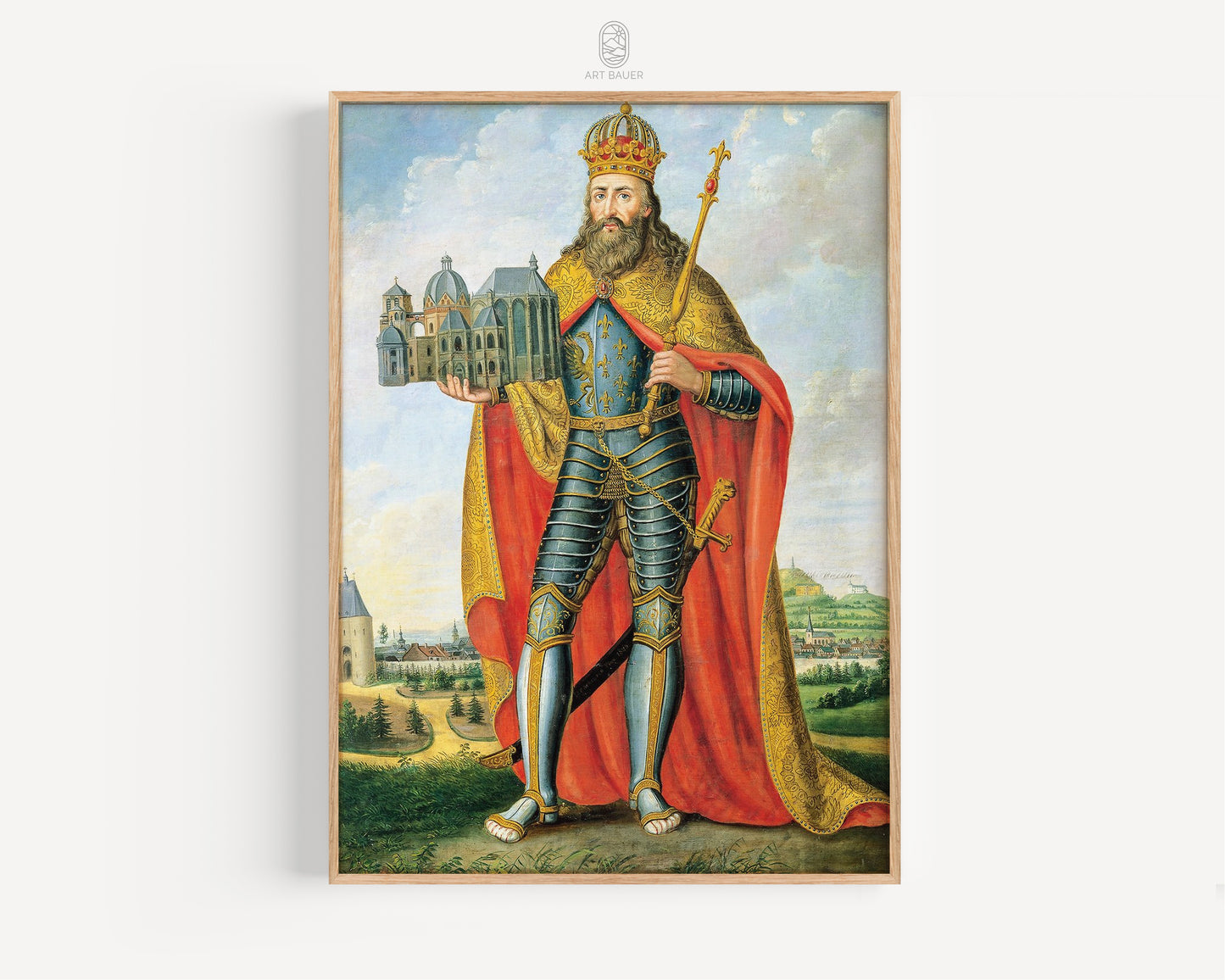 Portrait of Charlemagne | Framed Print | Casper Johann Nepomuk Scheuren, 1825