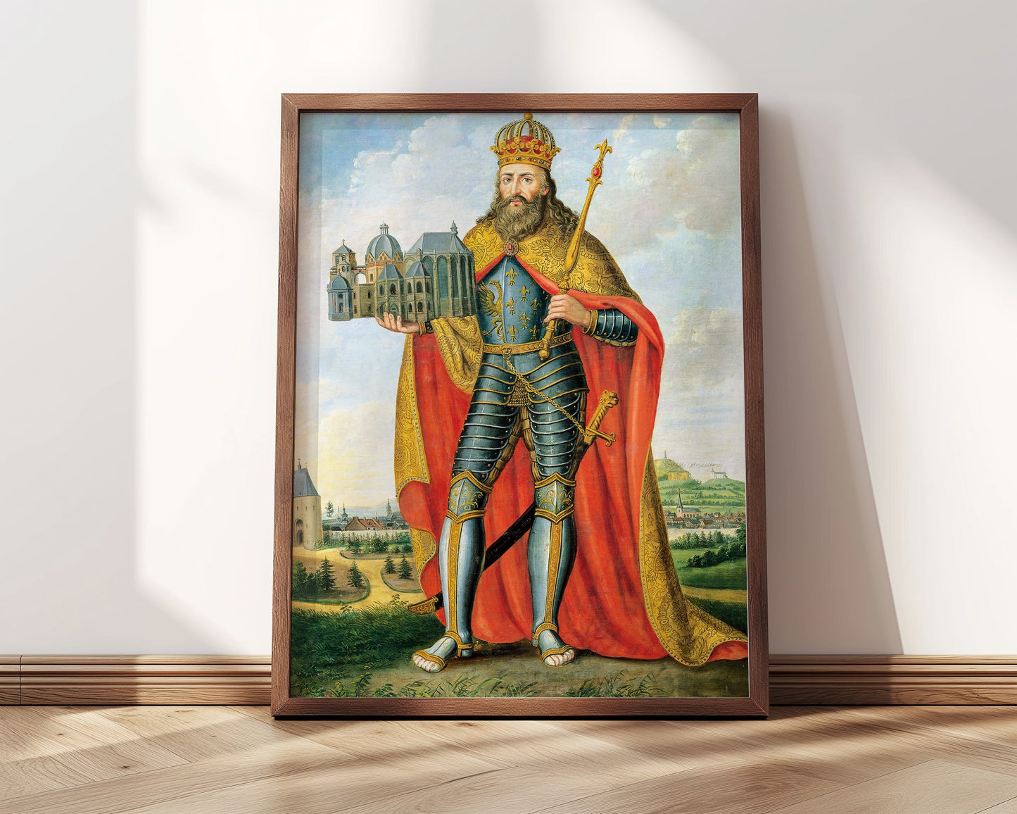 Portrait of Charlemagne | Framed Print | Casper Johann Nepomuk Scheuren, 1825