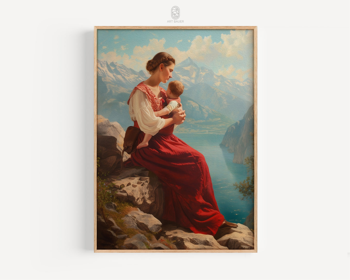 Woman Holding Her Baby | Framed Print | Ingall Nocturne, 2024