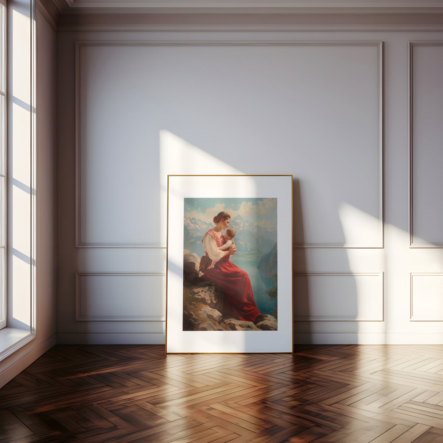 Woman Holding Her Baby | Framed Print | Ingall Nocturne, 2024