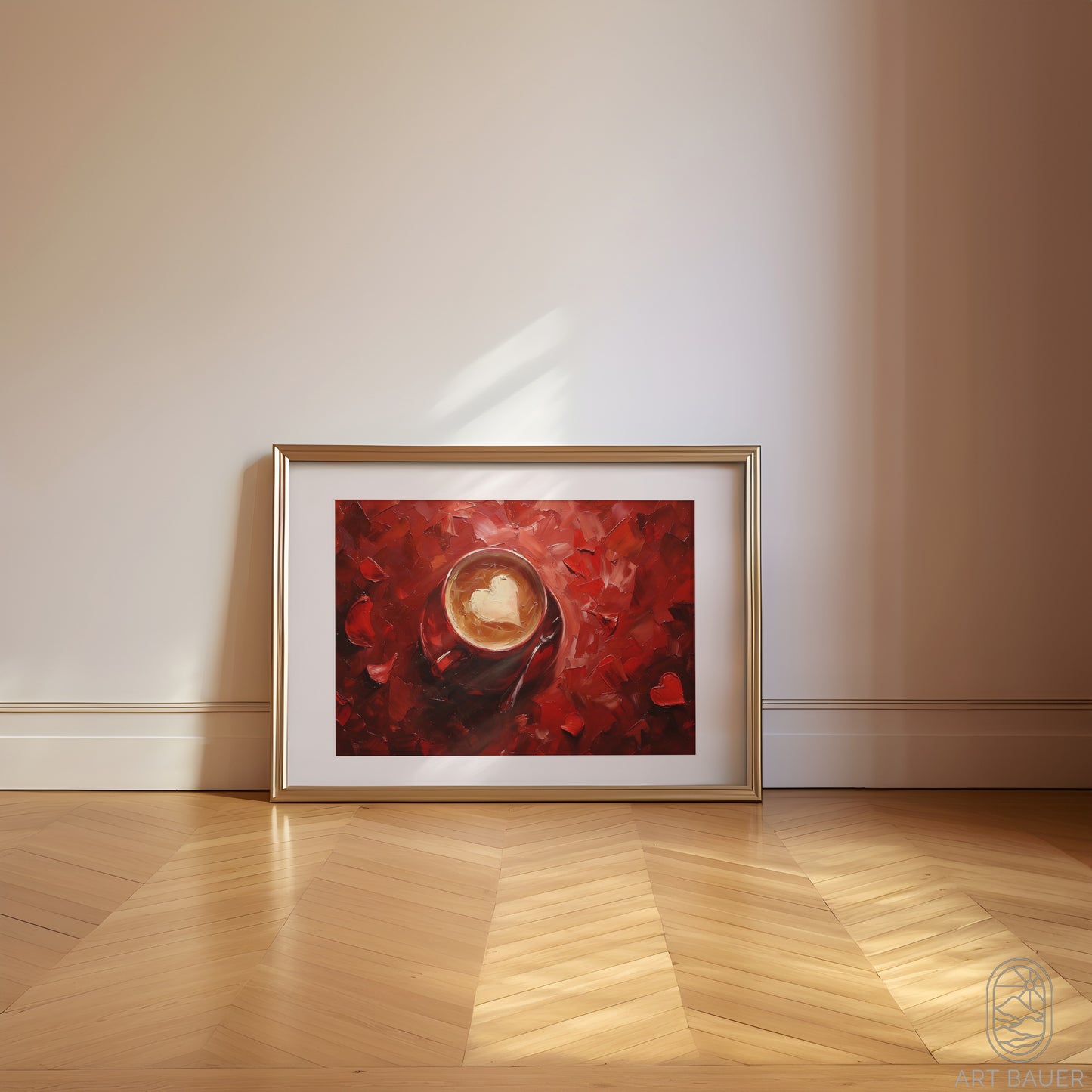 Foam Heart in Coffee Cup | Framed Print | Ingall Nocturne, 2024