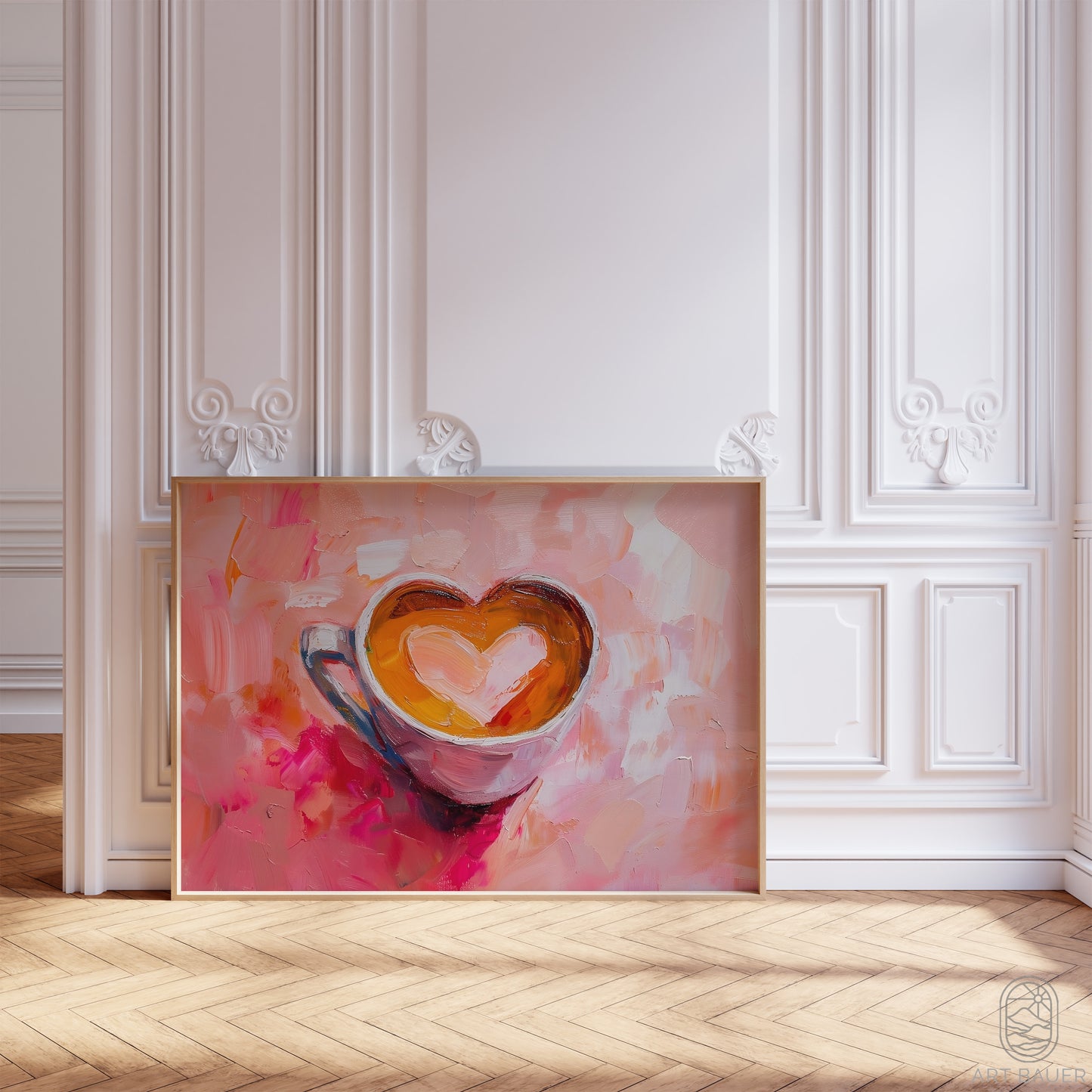 Latte Heart in Coffee Cup | Framed Print | Ingall Nocturne, 2024