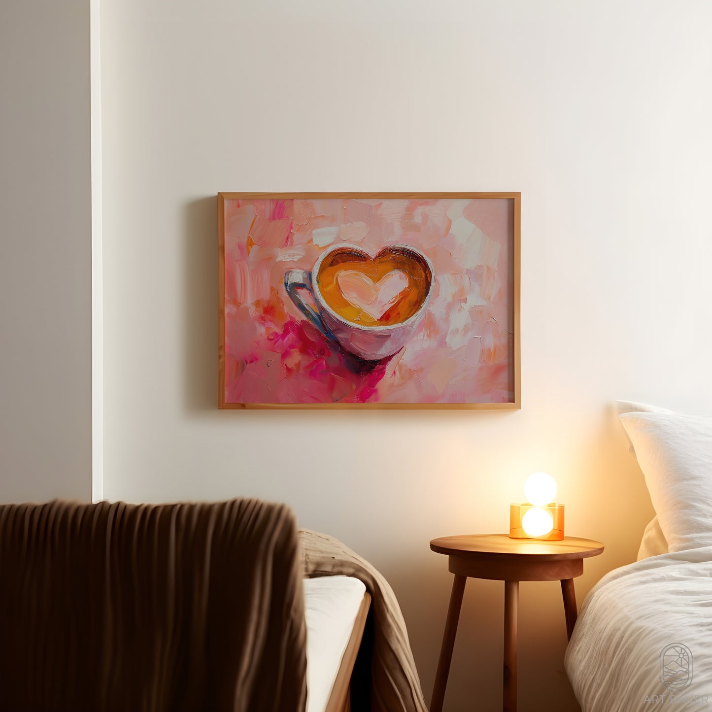 Latte Heart in Coffee Cup | Framed Print | Ingall Nocturne, 2024