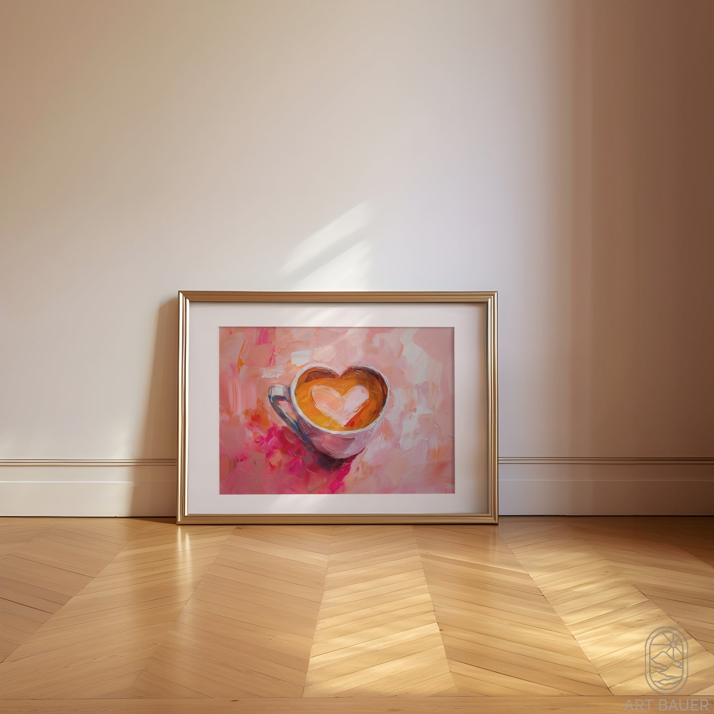 Latte Heart in Coffee Cup | Framed Print | Ingall Nocturne, 2024